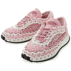 Valentino | Pink & White Crochet Sneakers in size EU 37
